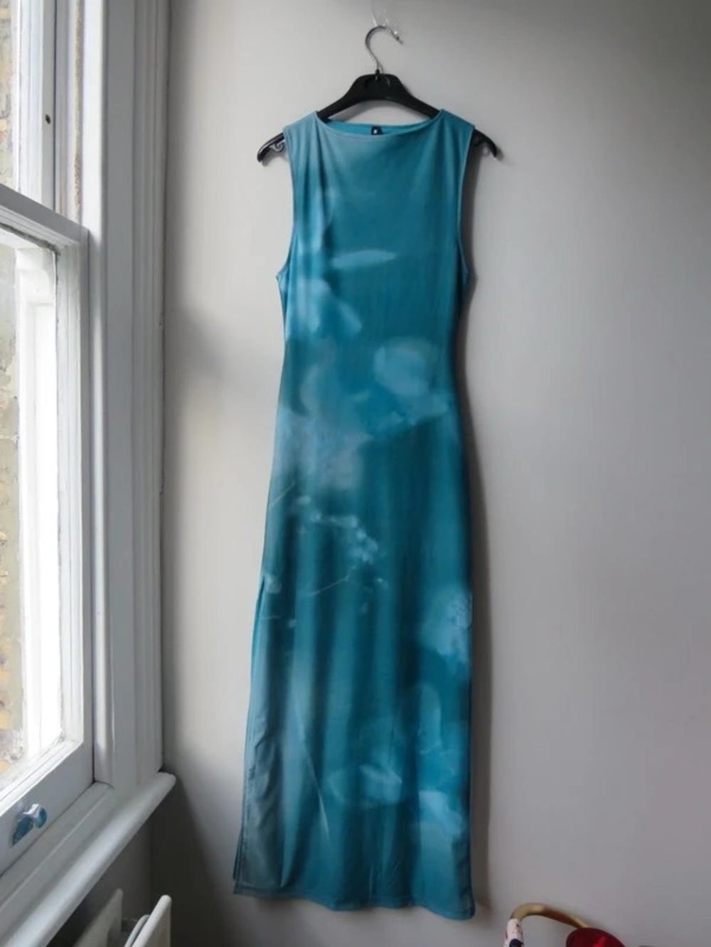 Sleeveless Teal Midi Slip Dress